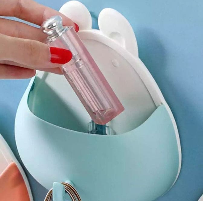 Rabbit Shape Wall Mounted Storage Box, Bathroom Toothbrush Toothpaste Holder, Self Adhesive Drain Rack With Hook Rabbit Shape Wall Mounted Storage Box, Bathroom Toothbrush Toothpaste Holder, Self Adhesive Drain Rack With Hook